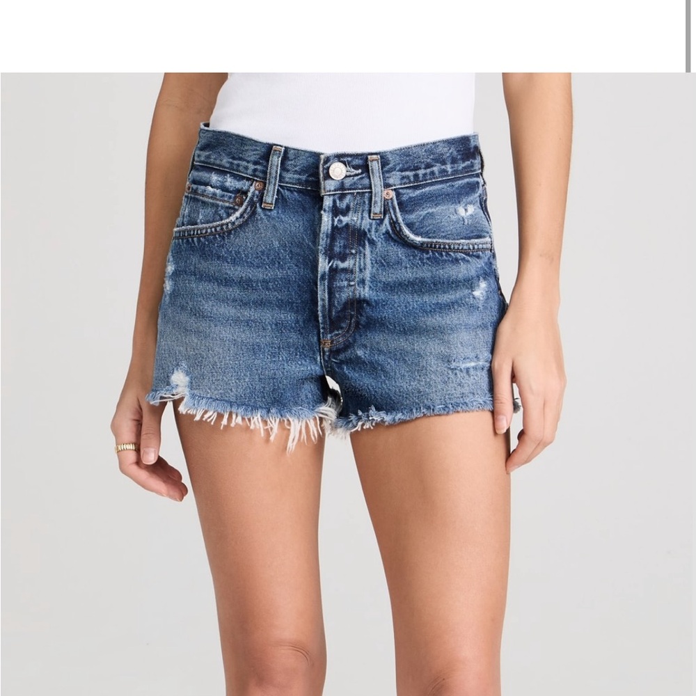 Agolde Parker vintage cut off Jean Shorts with Distressed Frayed Hem